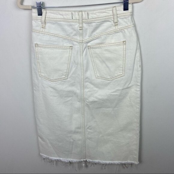 NWT Free People White Mambo Denim Midi Skirt Size 27 New With Tags Jean Boho - Picture 6 of 12